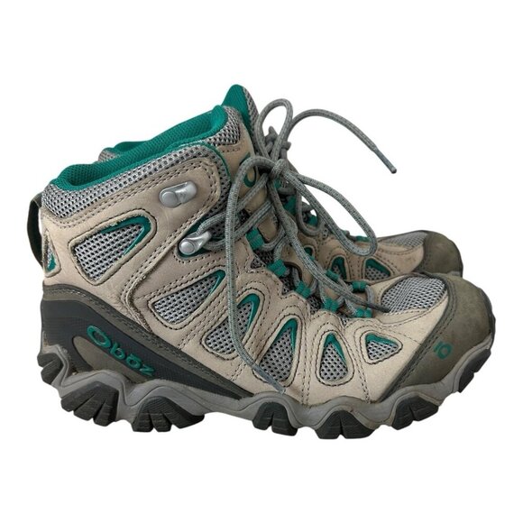 Women's OBOZ Sawtooth Brown Leather Hiking Boots Shoes Size 8 *see pictures* - Picture 1 of 9